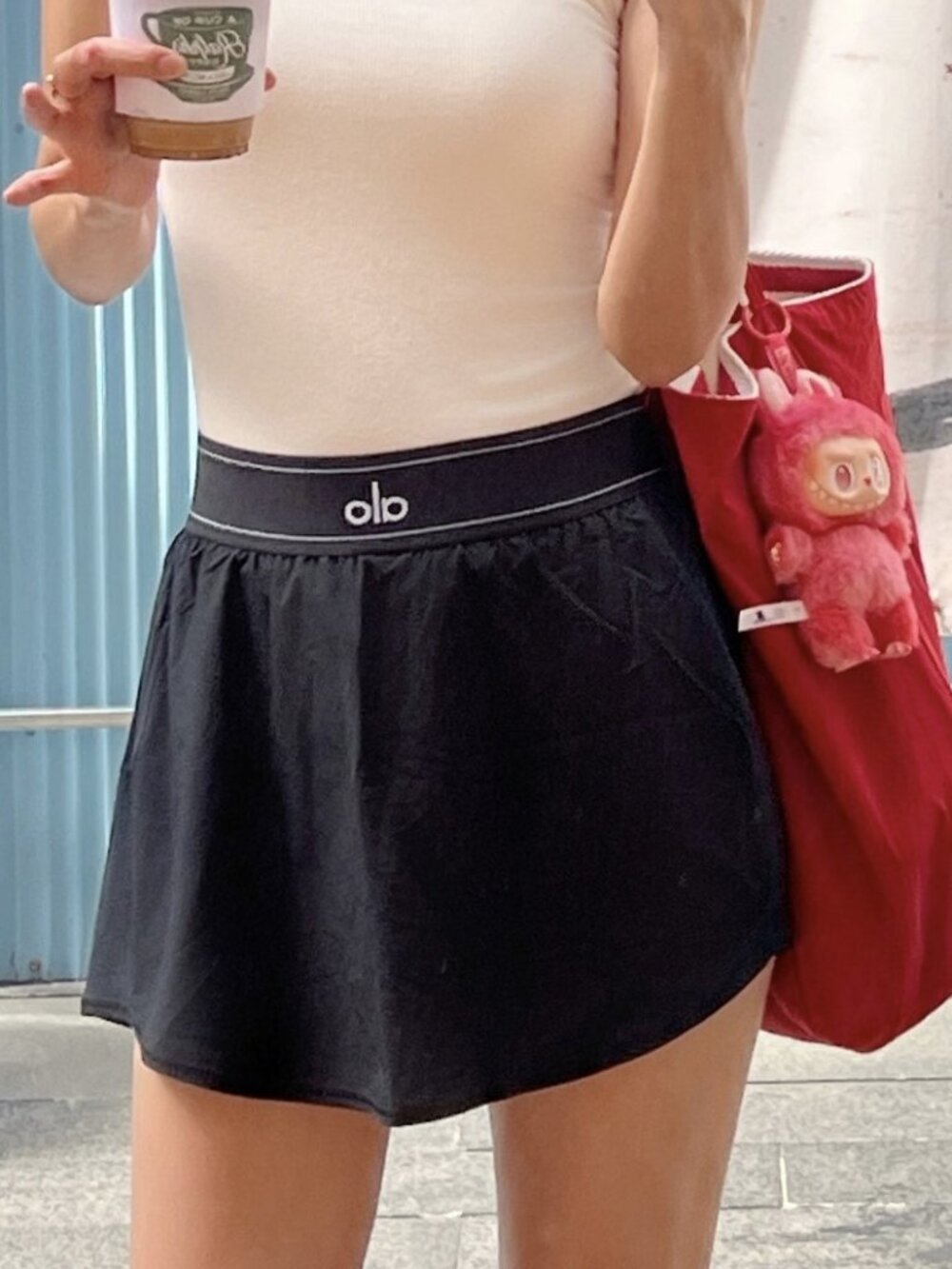 Alo Yoga Mini Tennis Black Skirt New With Tags - Athletic Fitness Girl๐ฅ๐๐ป - Picture 7 of 7